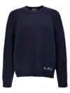 A.p.c. A. P.c. Merino Wool Edward Logo Sweater In Blue