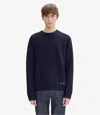Apc A.p.c. 'edward' Sweater With Logo Inlay In Dark Navy