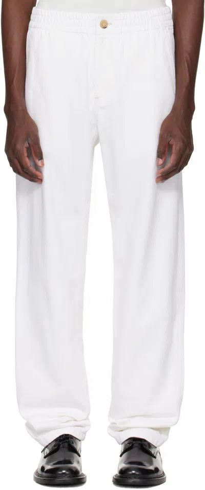 Apc Elastic Waist Casual Pants In White