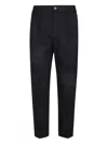 Apc Elastic-waist Cotton Trousers In Blue