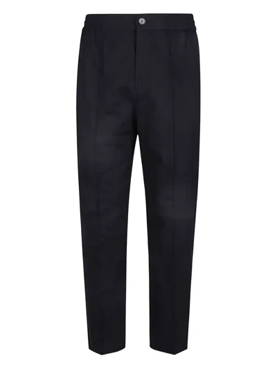 Apc Elastic-waist Cotton Trousers In Blue