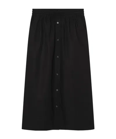A.p.c. Elastic Waistband Midi Skirt In Black