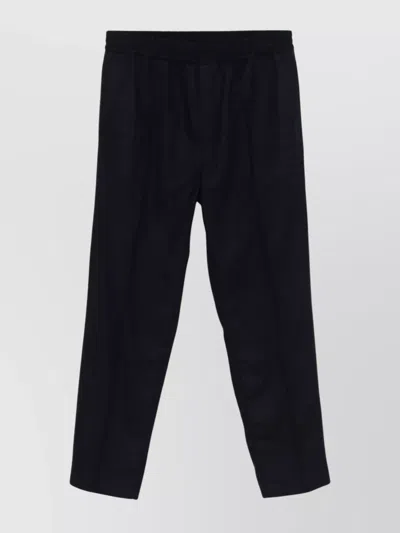 Apc Elasticated Flannel Trousers Raised Stitching In Black