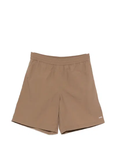 Apc Elasticated Shorts In Brown