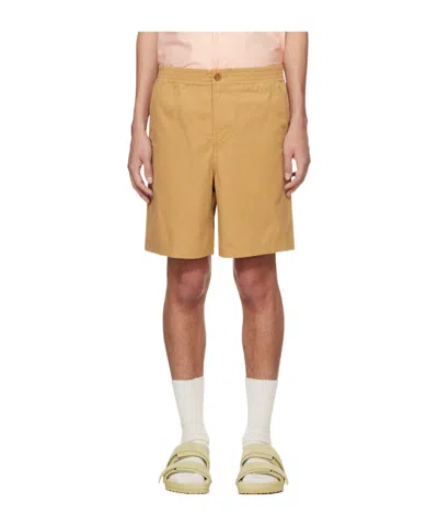 Apc Elasticated-waist Cotton Shorts In Brown