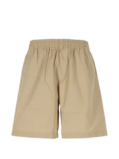 Apc A.p.c. Pleated Elastic-waist Shorts In Brown