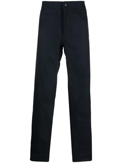 Apc Elasticated-waist Straight-leg Trousers In Navy