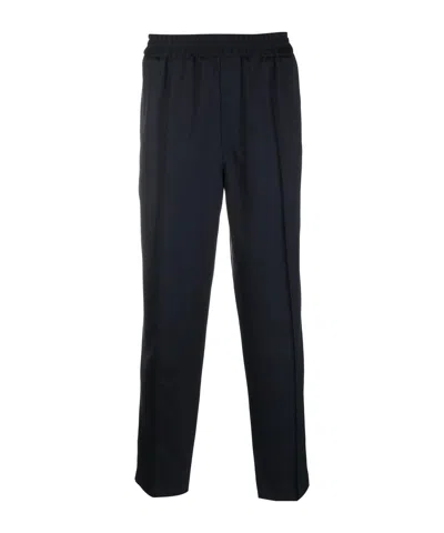 Apc Elasticated-waist Straight-leg Trousers In Black
