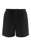 Apc A.p.c. Elasticated Waistband Bermuda Shorts In Black
