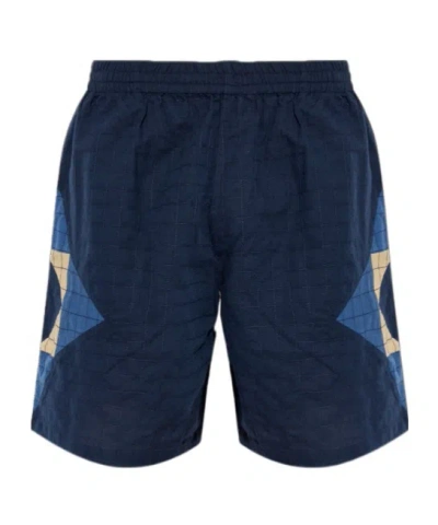 A.p.c. Quilted Cotton And Linen Connor Shorts In Blue