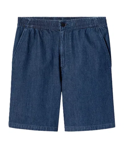 A.p.c. Elastic-waist Denim Shorts In Blue