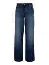 Apc A.p.c. Elisabeth' Blue Straight Jeans With Branded Button In Denim In Blue