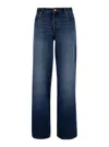 Apc A.p.c. Elisabeth' Blue Straight Jeans With Branded Button In Denim In Blue