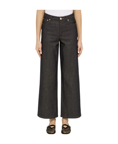 Apc Elisabeth High-rise Straight-leg Cotton Jeans In Black
