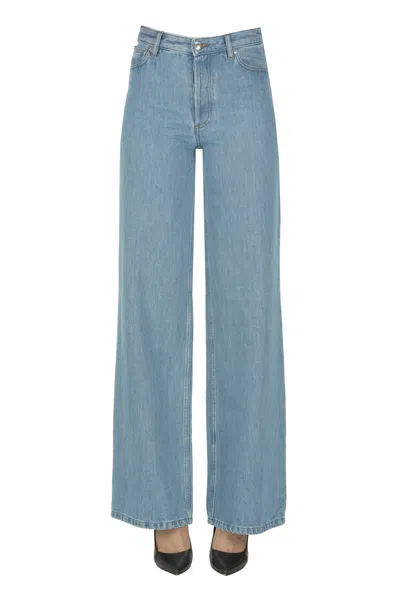 Apc Elisabeth Wide Leg Jeans In Blue