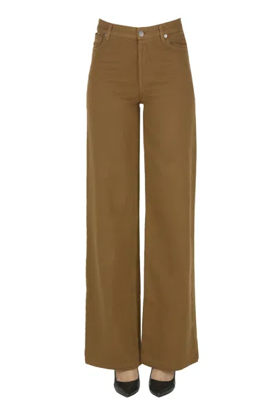 Apc Elisabeth Wide Leg Jeans In Brown