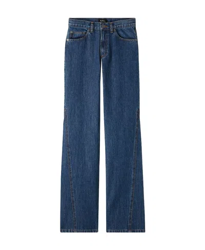 Apc Elle Flared Jeans In Blue