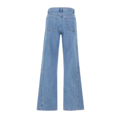 Apc 'elle' Light Blue Five-pocket Flare Jeans In Cotton Denim Woman