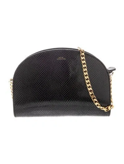 Pre-owned Apc Embossed Leather Crossbody Bag In Black