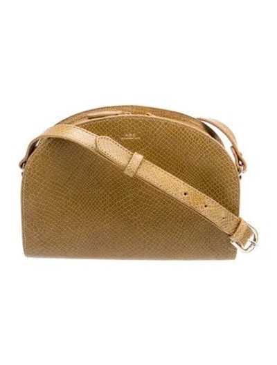 Pre-owned Apc Embossed Leather Crossbody Bag In Brown