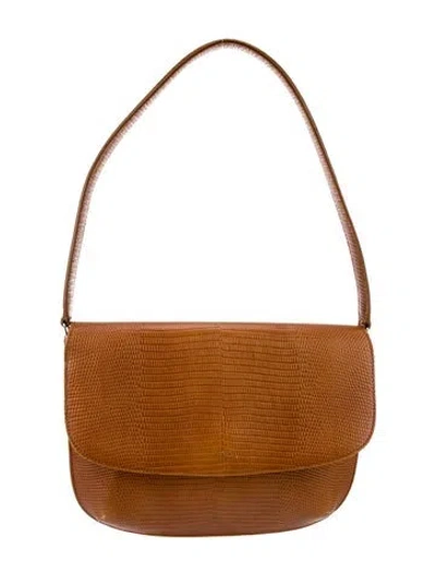 Pre-owned A.p.c. Embossed Leather Shoulder Bag In Brown