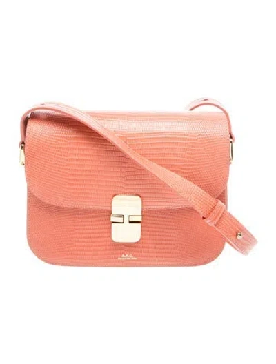 Pre-owned Apc Embossed Leather Shoulder Bag In Orange