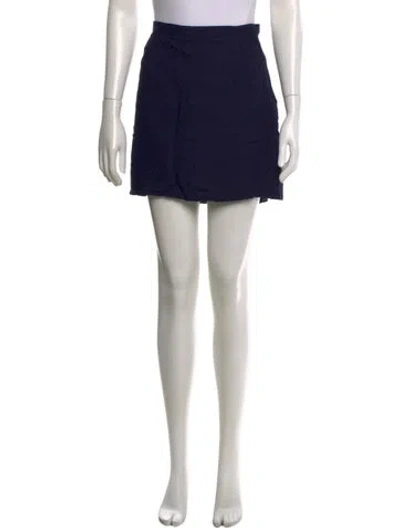 Pre-owned A.p.c. Embroidered Accent Mini Skirt In Blue