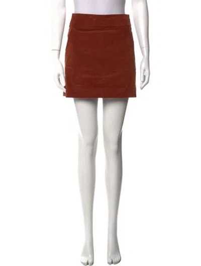 Pre-owned A.p.c. Embroidered Accent Mini Skirt In Brown