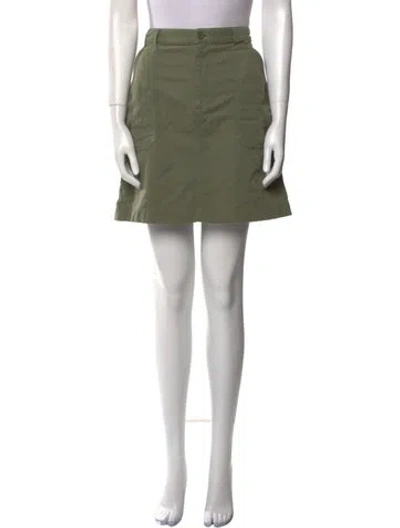 Pre-owned Apc Embroidered Accent Mini Skirt In Green