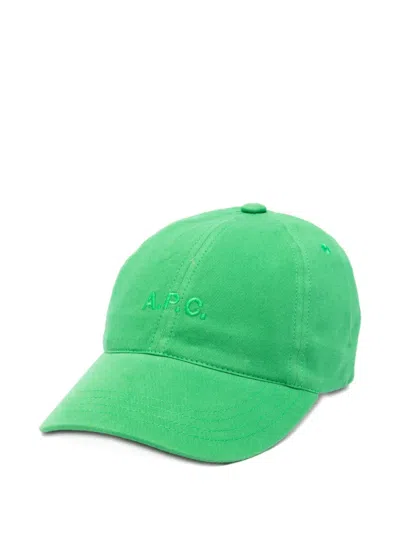 Apc Embroidered Baseball Cap In Green