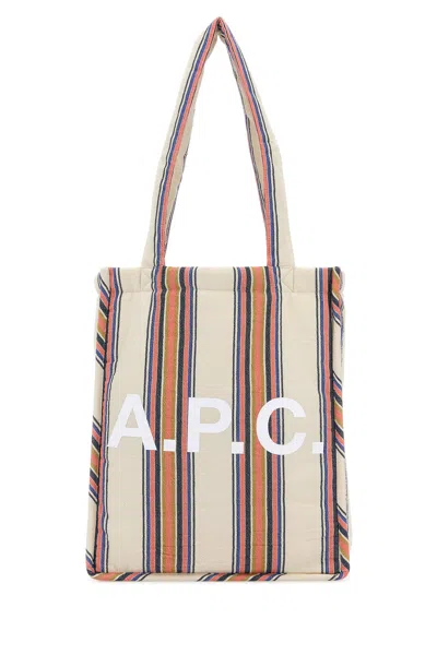 Apc Embroidered Canvas Lou Shopping Bag
