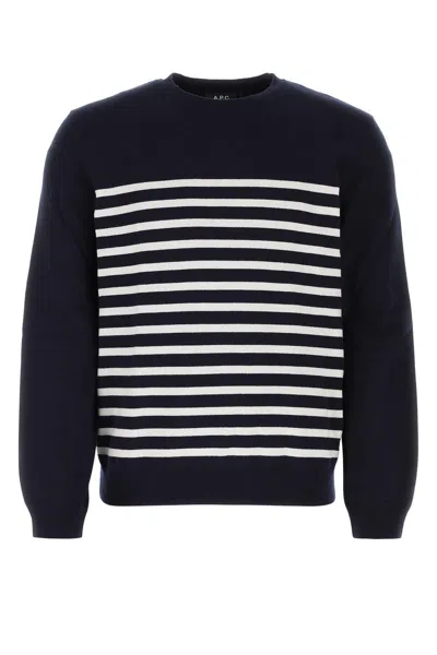 APC EMBROIDERED CASHMERE AND COTTON SWEATER