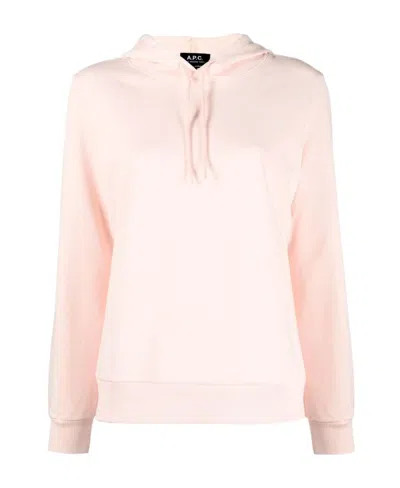 A.p.c. Embroidered Drawstring Hoodie In Purple