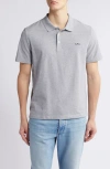 Apc A.p.c. Embroidered Logo Cotton Polo In Heather Grey