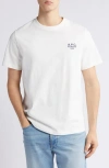 Apc A.p.c. Raymond T Shirt With Embroidered Logo In Blanc/dark Navy