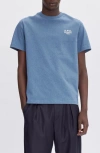 Apc A.p.c. Embroidered Logo Cotton T-shirt In Gnawed Blue