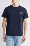 Apc A.p.c. Standard Rue Madame Cotton Crew-neck T-shirt In Dark Navy/ecru