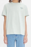Apc A.p.c. Embroidered Logo Cotton T-shirt In Light Green/green