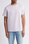 Apc A.p.c. Embroidered Logo Cotton T-shirt In Mauve Chine/blanc