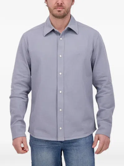 A.p.c. Embroidered Logo Overshirt In Blue