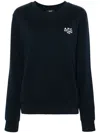 Apc A.p.c. Navy Blue Cotton Sweatshirt In Black