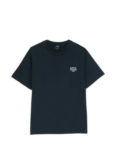 A.p.c. Embroidered Logo T-shirt In Blue