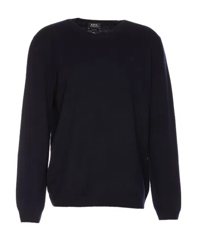 Apc Embroidered-logo Virgin Wool Jumper In Black