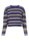 Apc Embroidered Mohair And Alpaca Blend Abby Sweater In Bleu
