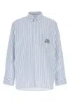 Apc A.p.c. Embroidered Oxford A.p.c. X Marc Jacobs Oversize Shirt In Blue
