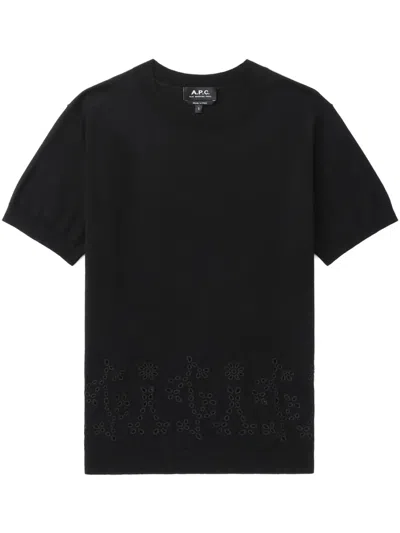 Apc Embroidered T-shirt In Black