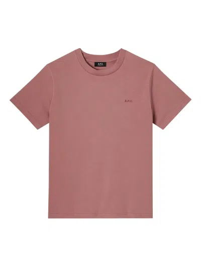 Apc Embroidered T-shirt In Pink