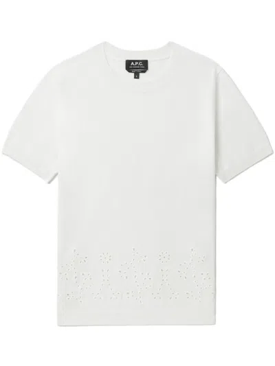 Apc Embroidered T-shirt In White