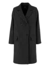 Apc Double-breasted Wool Blend Coat Featuring Vent In Gray