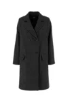 Apc Double-breasted Wool Blend Coat Featuring Vent In Gray